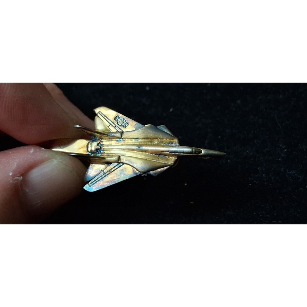 Vintage Aviation Grumman Aircraft F14 Tomcat Fighter Jet Pin Tie Clip Lapel Pin